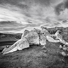 Load image into Gallery viewer, Stewart Nimmo, Nimmo Photography, Limited Edition, Photography, Fine Art, Print, New Zealand, NZ, Landscape, Scenery, Black and White, BW, castle hill, rocks, canterbury,
