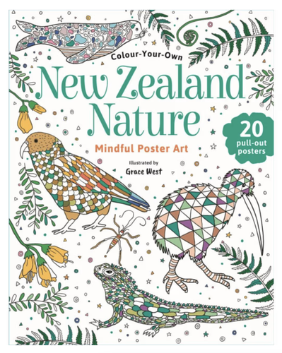 New Zealand Nature Mindful Poster Art Colouring book
