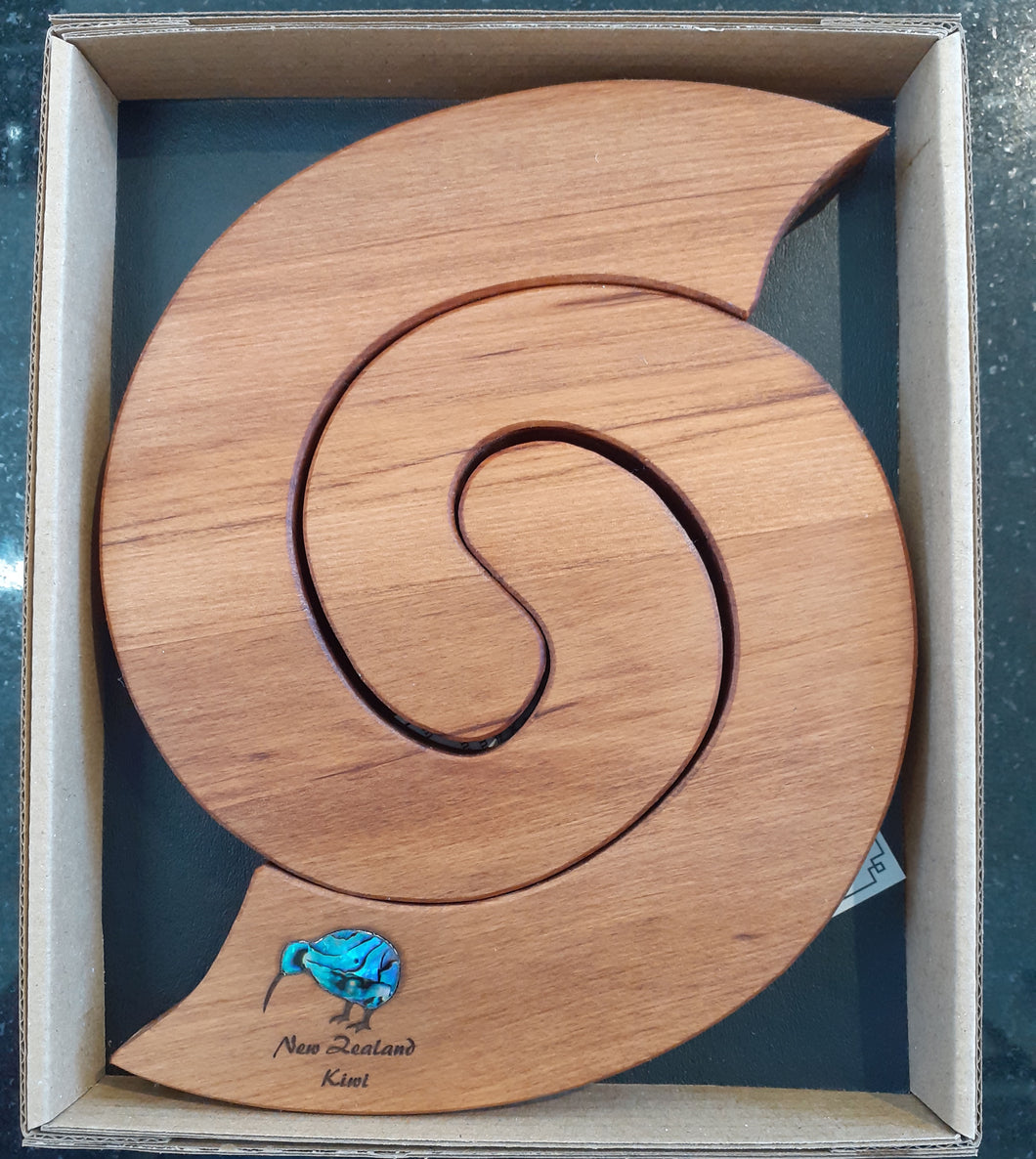 Large Spiral Placemat/Trivet Paua