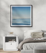 Load image into Gallery viewer, Bluff Harbour landscape photography print displayed as wall art in a bedroom
