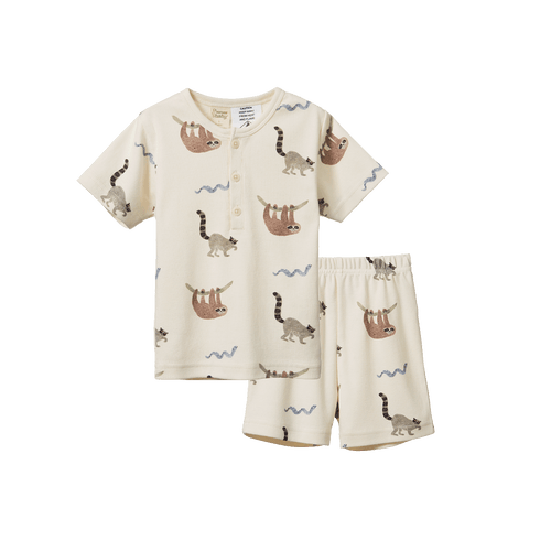 Short Sleeve Pyjamas 2 PC - Sloth Snuggle Party