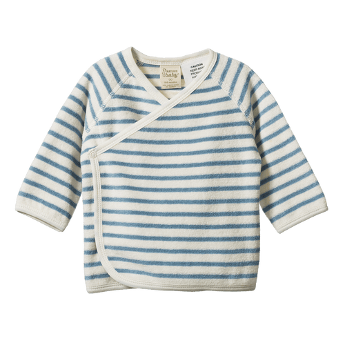 Kimono Jacket Terry - Powder Blue Stripe