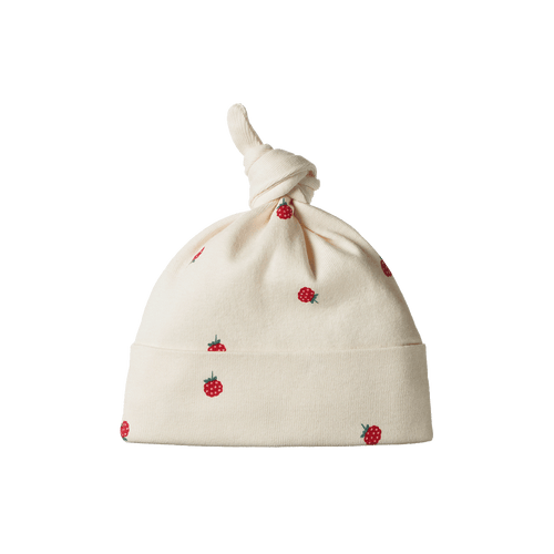 Cotton Knotted Beanie - Raspberry