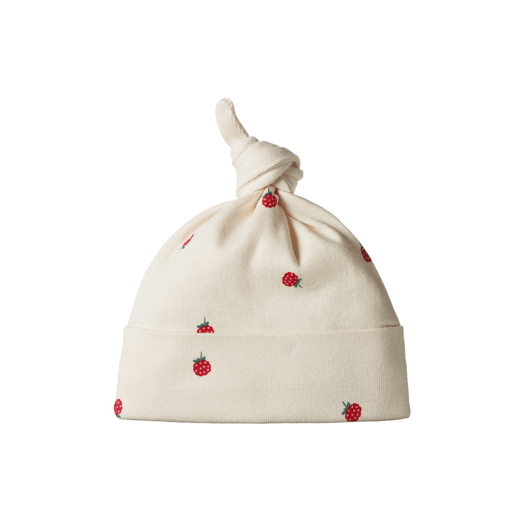 Cotton Knotted Beanie - Raspberry