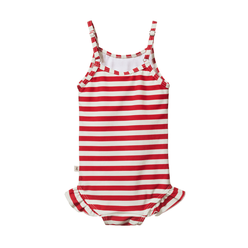 Frill Swimsuit - Red Sea Stripe