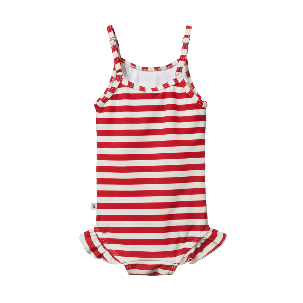 Frill Swimsuit - Red Sea Stripe