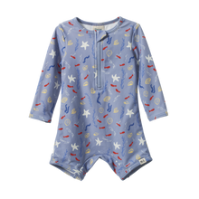 Load image into Gallery viewer, Nature Baby Blue Snorkel Print Swimming Trunks