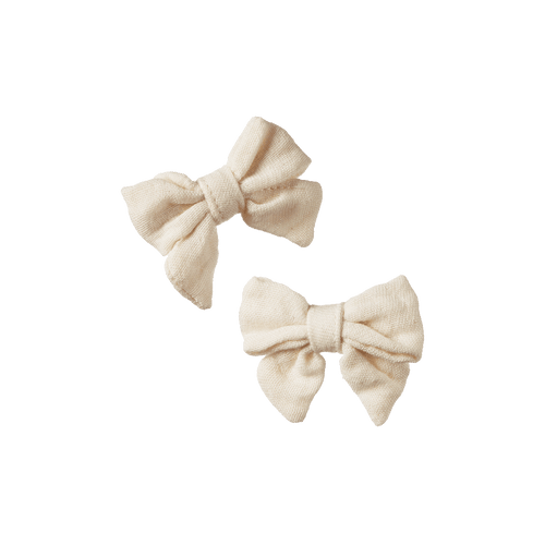 Bow Hair Clips 2 Pack - Natural