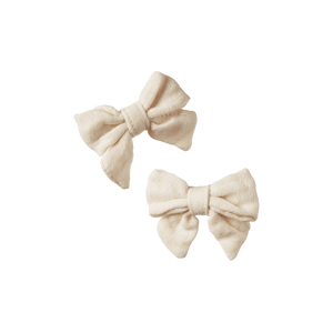 Bow Hair Clips 2 Pack - Natural