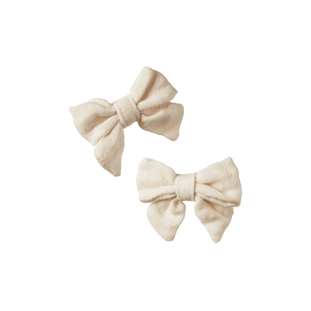 Bow Hair Clips 2 Pack - Natural