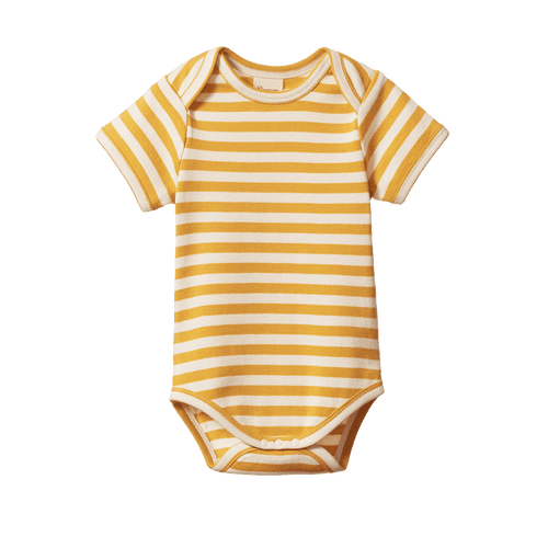 Short Sleeve Bodysuit - Golden Sea Stripe