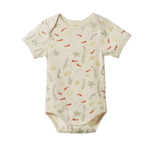 Load image into Gallery viewer, short sleeve baby bodysuit by nature baby in snorkel print