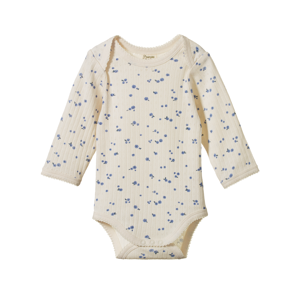 Nature Baby, Daisy Print, Bodysuit, NZ, New Zealand, GOTS certified Cotton,