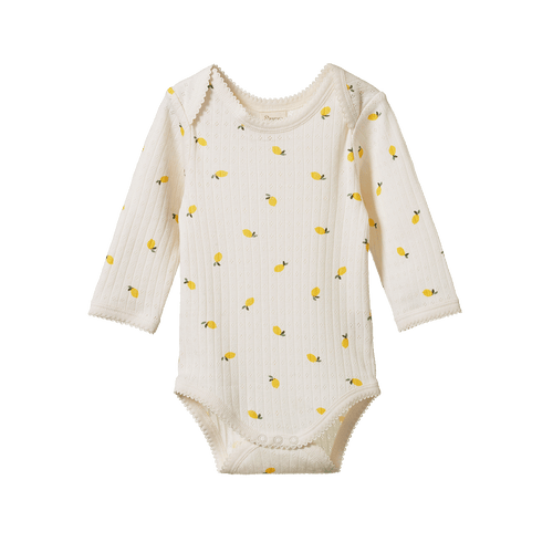 Long Sleeve Bodysuit Pointelle - Lemon