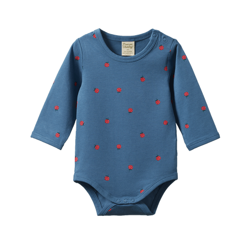 Stretch Jersey Long Sleeve Bodysuit - Raspberry