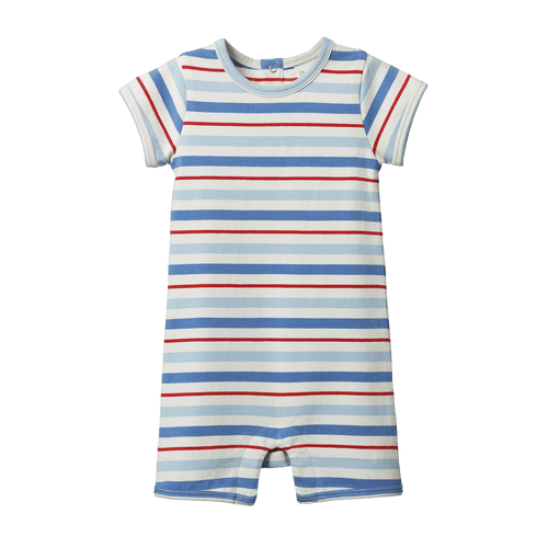 Quincy Romper Short Sleeve - Surf Stripe