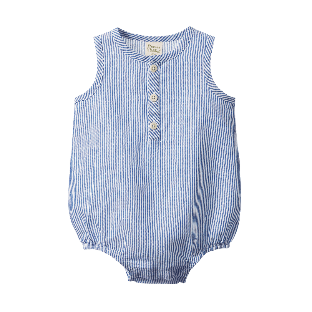 Cedar Linen Suit - Blue Stripe