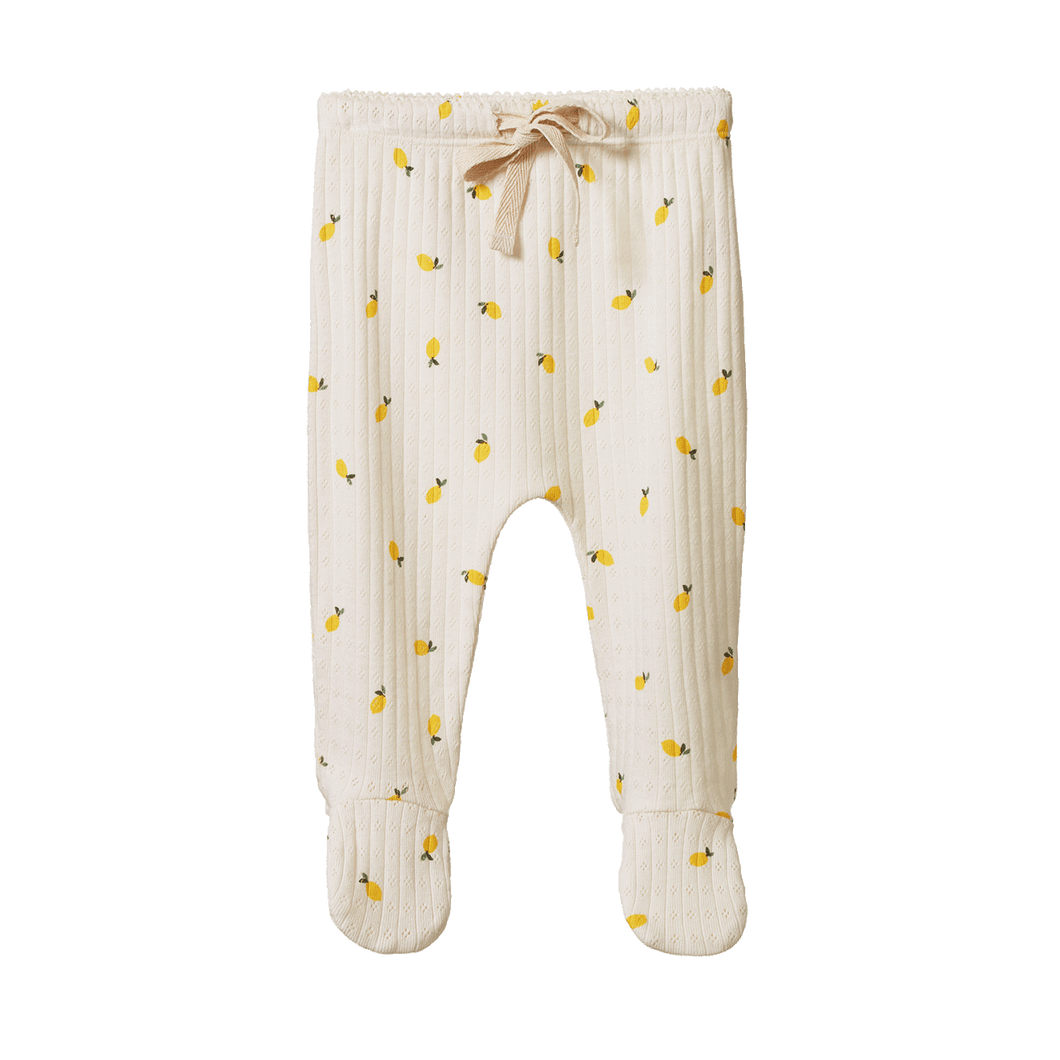 Pointelle Footed Rompers - Lemon