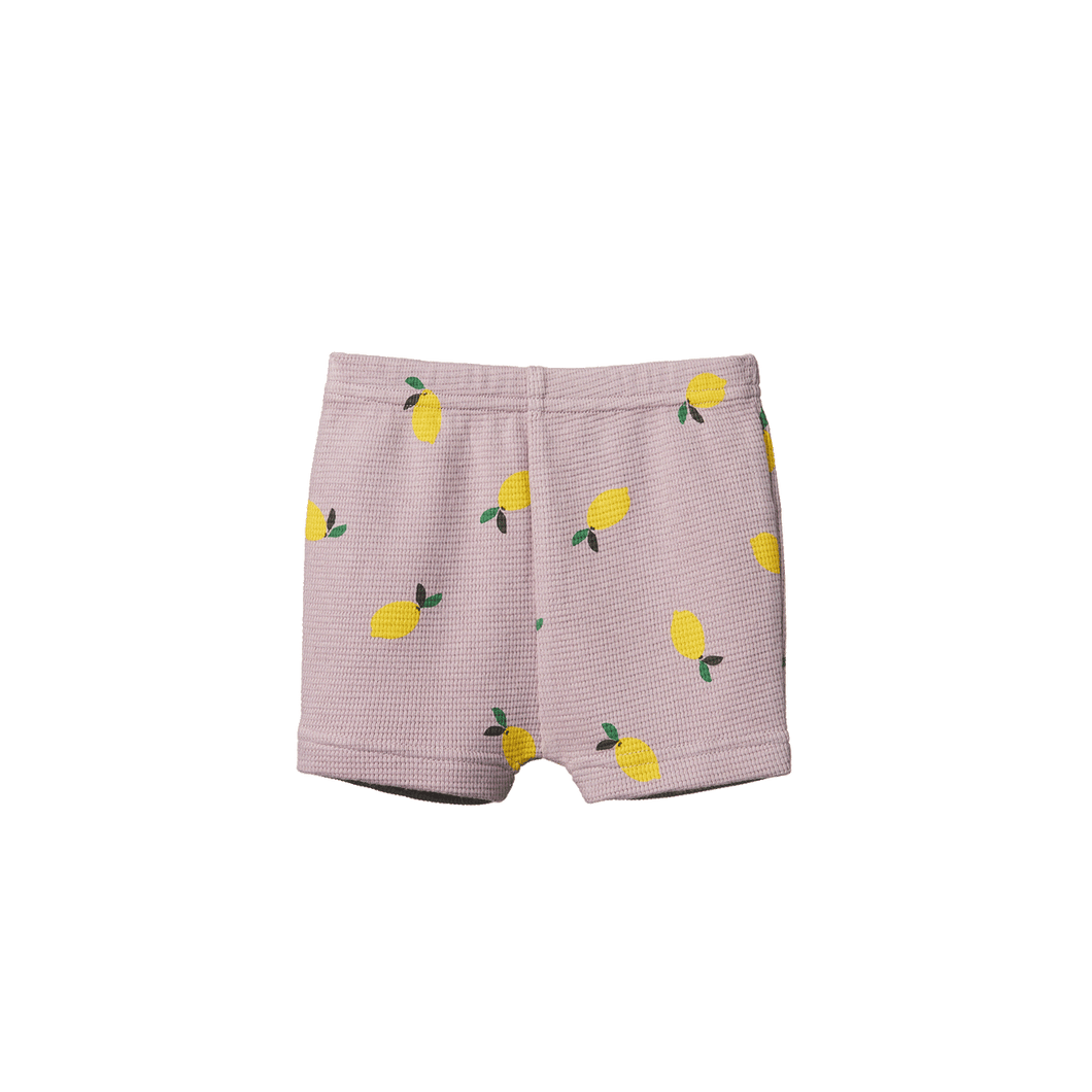 Selby Waffle Shorts - Lilac Lemon