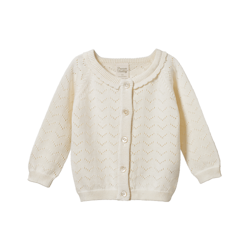 Piper Cardigan - Natural Pointelle