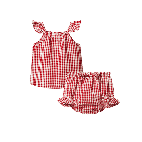 Petal Set Gingham - Red Check