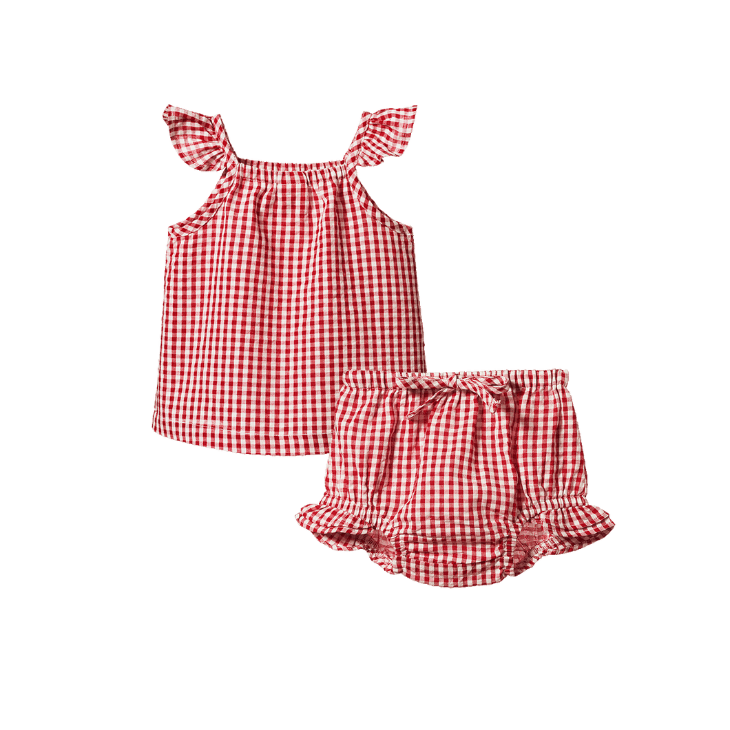 Petal Set Gingham - Red Check