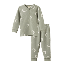 Load image into Gallery viewer, 2Pc Long Sleeve Waffle Pyjamas - Crescent