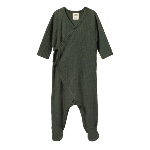 Merino Kimono Stretch and Grow Pointelle - Thyme