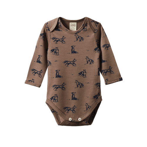 Merino Long Sleeve Bodysuit - Foxy