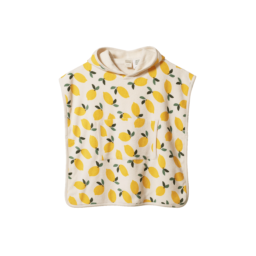 Organic Cotton Poncho Towel - Lemon