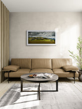 Load image into Gallery viewer, Framed Castle Hill Canterbury landscape photograph in a light neutral living room with white frame