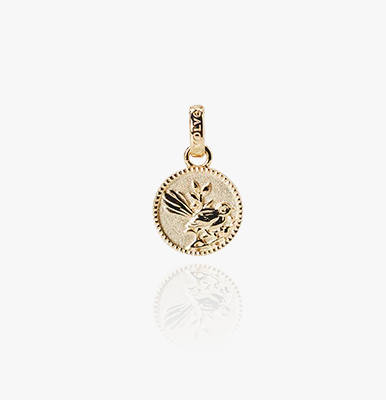Fantail Coin - Gold Pendant Charm