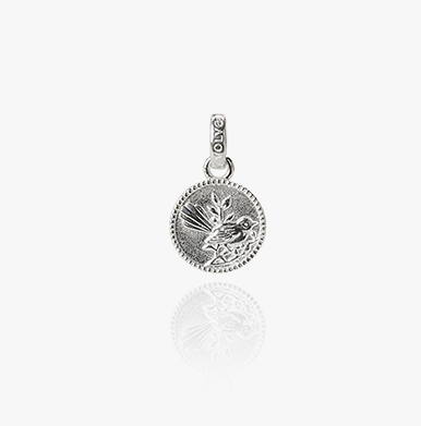 Fantail Coin Pendant Charm (Friendly)