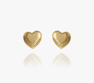 Mini Heart Studs - (Gold)