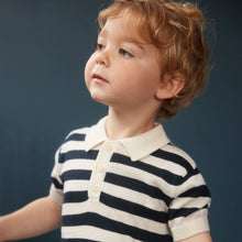 Load image into Gallery viewer, Stevie Polo - Navy Bold Stripe