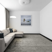 Load image into Gallery viewer, Grey and blue West Coast New Zealand coastal photography print displayed as wall art framed in white