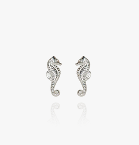 Mini Seahorse Studs (Good Luck) Silver - Evolve