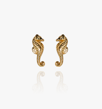 Mini Seahorse Studs (Gold)