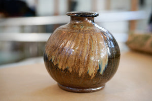 Brown Vase - Kotuku Pottery.