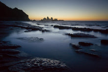 Load image into Gallery viewer, 12 Mile Dusk landscape photography of Motukiekie rocks on the West Coast, New Zealand