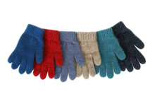 Load image into Gallery viewer, Single thickness, cozy, warm and soft New Zealand made children&#39;s gloves.   These gloves are made from a luxurious blend of possum fur and superfine New Zealand Merino wool. 