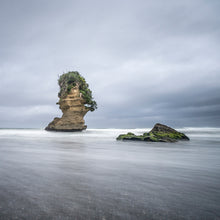 Load image into Gallery viewer, Two sea stacks off the Punakaiki coast, West Coast New Zealand landscape photography