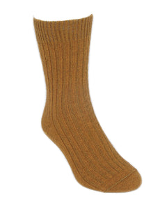 Ribbed mid-calf length sock. Possum Merino, Lothlorian, Made in New Zealand