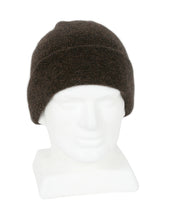 Load image into Gallery viewer, Double thickness Possum Merino beanie with turnback. Lothlorian. Made in New Zealand