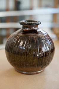 Brown Vase - Kotuku Pottery.