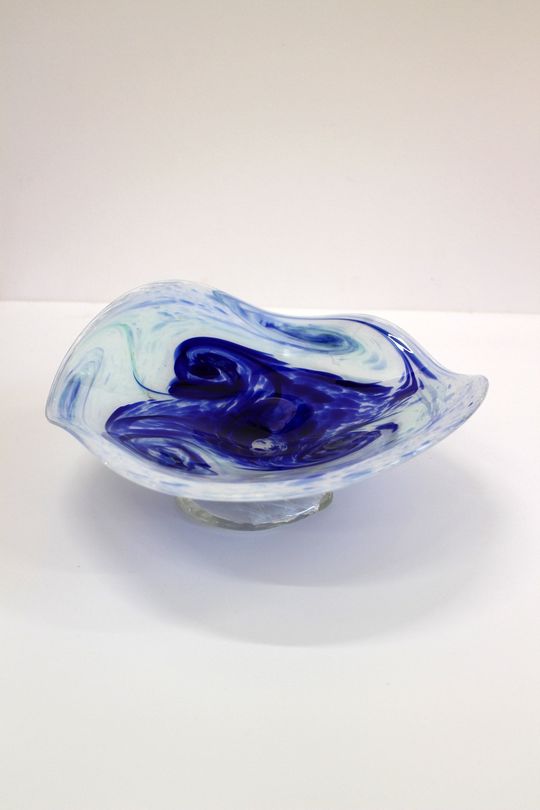 Large Handblown Glass selling Swirl Bowl