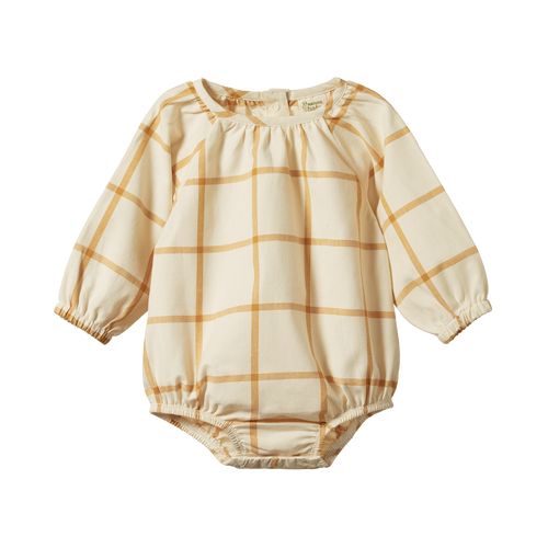 Nature Baby, Meadow Bodysuit, Gingham, Picnic, Thyme, 