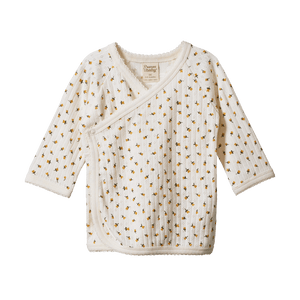 Nature Baby, New Zealand, Organic Cotton, Sustainable, Slow Fashion, Childrenswear, Kimono Jacket, Pointelle, Tulip Print,