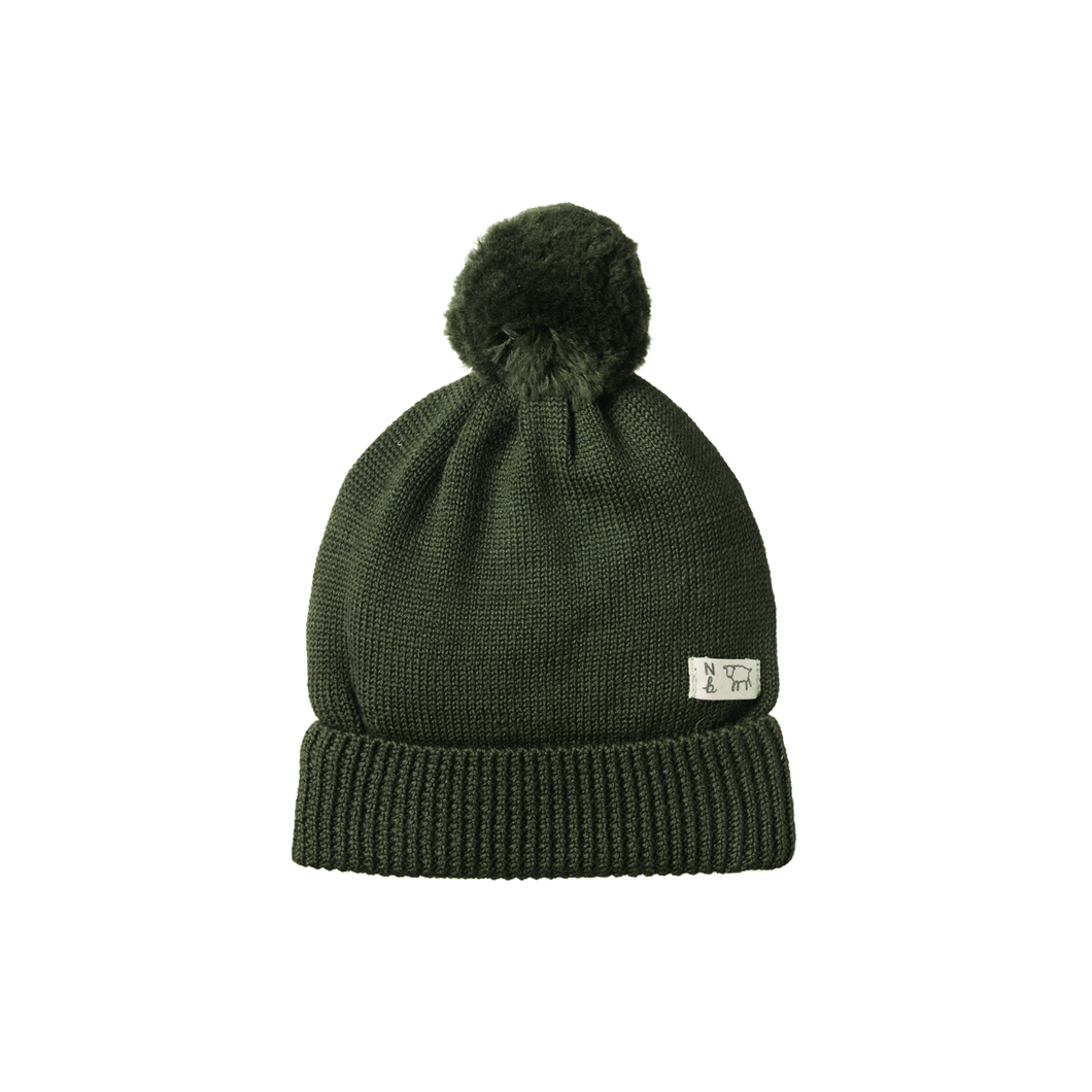 Alpine Merino Pom Pom Beanie - Thyme