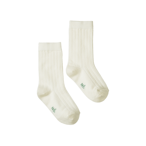 Organic Wool Rib Socks - Natural